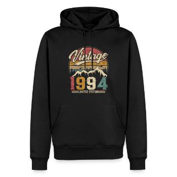 Vintage 1994 Limited Edition Cadeau D'anniversaire - Sweat à capuche Premium bio Homme - noir - Devant - Nico (187cm)