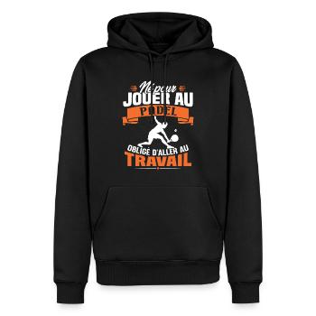Né pour jouer au padel - Cadeau joueur de padel - Sweat à capuche Premium bio Homme - noir - Devant - Nico (187cm)