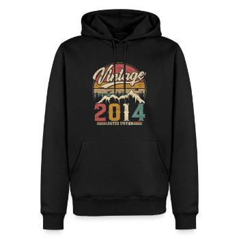 Vintage 2014 Limited Edition Cadeau D'anniversaire - Sweat à capuche Premium bio Homme - noir - Devant - Nico (187cm)