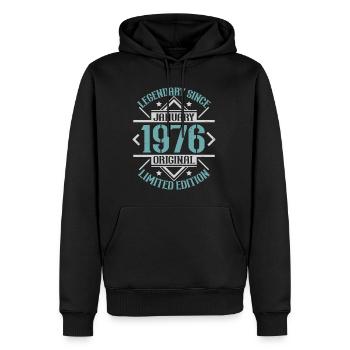 Légendaire depuis janvier 1976 édition limitée - Sweat à capuche Premium bio Homme - noir - Devant - Nico (187cm)