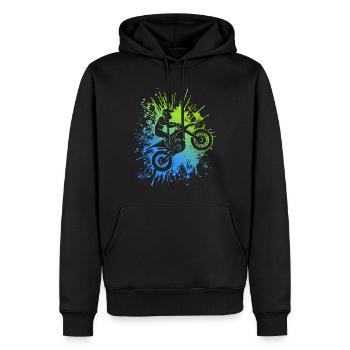 Motocross Vélo Motocycliste Garçons Moto - Sweat à capuche Premium bio Homme - noir - Devant - Nico (187cm)