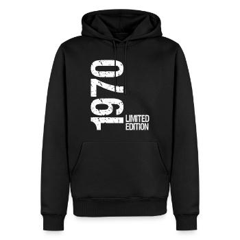 1970 limited edition - Männer Premium Bio Hoodie - Schwarz - Vorne - Nico (187cm)