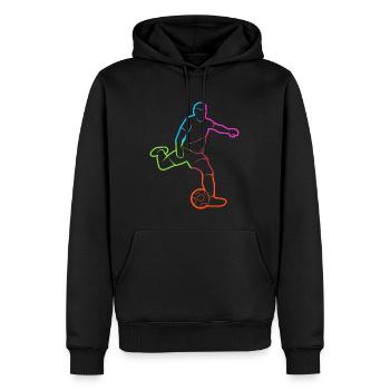 Fußballspieler Bunt Fußball Spieler Fußballer - Männer Premium Bio Hoodie - Schwarz - Vorne - Nico (187cm)
