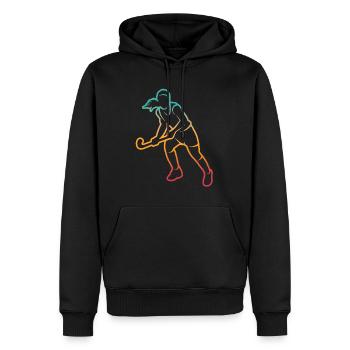 Joueur de hockey Joueur de hockey Retro Hockey sur gazon - Sweat à capuche Premium bio Homme - noir - Devant - Nico (187cm)