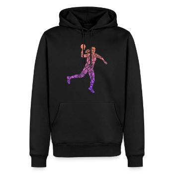 Symboles de handball Femmes Filles Handball Joueuse - Sweat à capuche Premium bio Homme - noir - Devant - Nico (187cm)