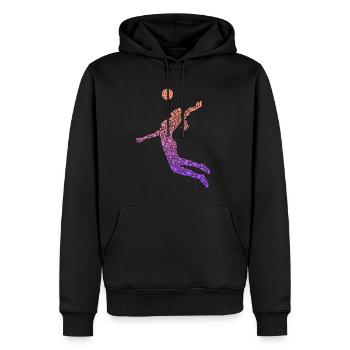 Symboles des joueurs de volleyball Femmes Filles Volleyball - Sweat à capuche Premium bio Homme - noir - Devant - Nico (187cm)