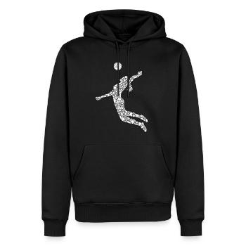 Symboles des joueurs de volleyball Filles Volleyball féminin - Sweat à capuche Premium bio Homme - noir - Devant - Nico (187cm)