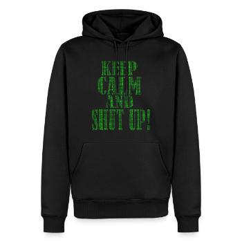 Keep Calm and Shut Up - IT Administrator Admin - Men’s Premium Organic Hoodie - black - Front - Nico (187cm)