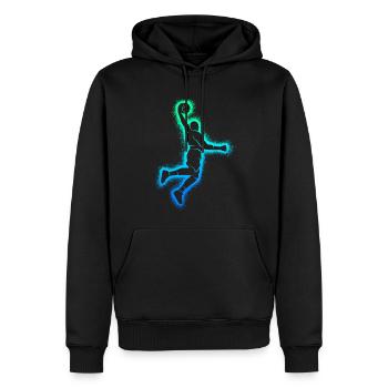 Basketballspieler Basketballer Kinder Basketball - Männer Premium Bio Hoodie - Schwarz - Vorne - Nico (187cm)