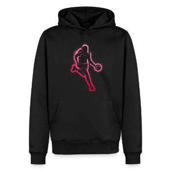 Basketball Spielerin Frauen Mädchen Basketballerin - Männer Premium Bio Hoodie - Schwarz - Vorne - Nico (187cm)