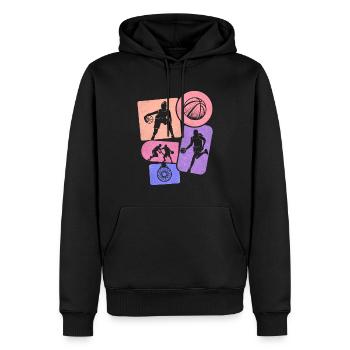 Basketballerin Kinder Damen Basketball Mädchen - Männer Premium Bio Hoodie - Schwarz - Vorne - Nico (187cm)