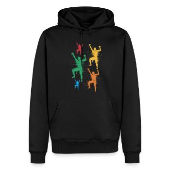 Bouldern Freiklettern Berge Kinder Klettern - Männer Premium Bio Hoodie - Schwarz - Vorne - Nico (187cm)