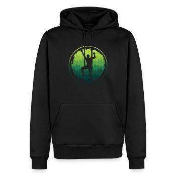 Bouldern Freiklettern Jungen Berge Klettern Kinder - Männer Premium Bio Hoodie - Schwarz - Vorne - Nico (187cm)