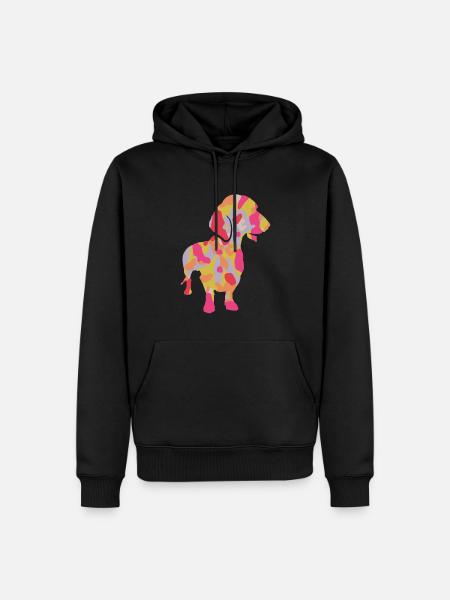 Teckel Chien Teckel Propriétaire Maîtresse Teckel - Sweat à capuche Premium bio Homme - noir