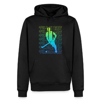 Hockey Vintage joueur de hockey sur gazon garçons - Sweat à capuche Premium bio Homme - noir - Devant - Nico (187cm)