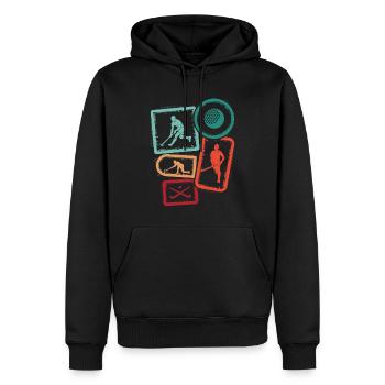 Joueur de hockey Joueur de hockey Hockey sur gazon garçons - Sweat à capuche Premium bio Homme - noir - Devant - Nico (187cm)