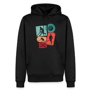 Hockey sur gazon Joueur de hockey Garçons Hockey Enfants - Sweat à capuche Premium bio Homme - noir - Devant - Nico (187cm)