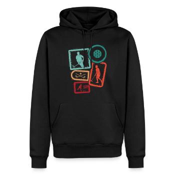 Floorball Salibandy Innebandy Garçons Floorball - Sweat à capuche Premium bio Homme - noir - Devant - Nico (187cm)