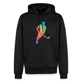 Floorball Salibandy Innebandy Floorball Enfants - Sweat à capuche Premium bio Homme - noir - Devant - Nico (187cm)