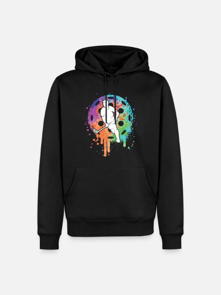 Unihockey Innebandy Jungen Kinder Floorball - Männer Premium Bio Hoodie - Schwarz
