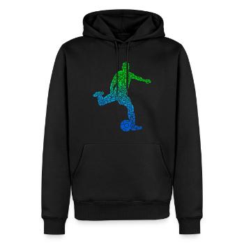 Joueur de football Joueur de football Jeune joueur de football - Sweat à capuche Premium bio Homme - noir - Devant - Nico (187cm)