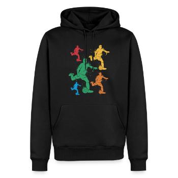 Joueur de football Joueur de football Joueur de football pour enfants - Sweat à capuche Premium bio Homme - noir - Devant - Nico (187cm)