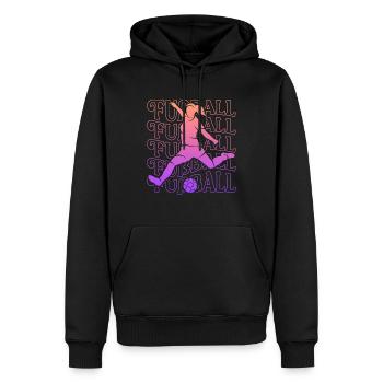 Football Rétro Joueur De Football Femmes Joueur De Football - Sweat à capuche Premium bio Homme - noir - Devant - Nico (187cm)
