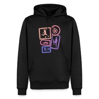 Fußballspieler Fußball Kinder Damen Fußballer - Männer Premium Bio Hoodie - Schwarz - Vorne - Nico (187cm)