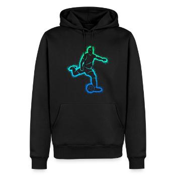 Joueur De Football Joueur De Football Garçons - Sweat à capuche Premium bio Homme - noir - Devant - Nico (187cm)