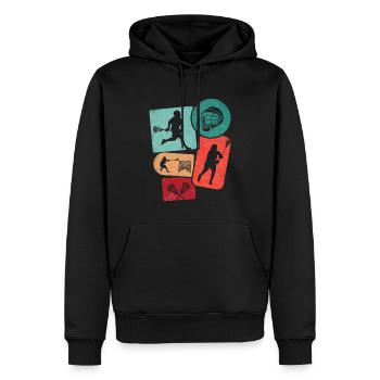 Lacrossespieler Schläger Ball Jungen Lacrosse - Männer Premium Bio Hoodie - Schwarz - Vorne - Nico (187cm)