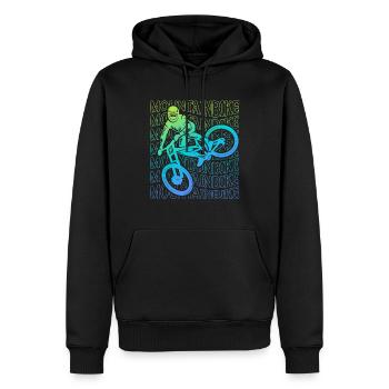 VTT VTT Downhill VTT Homme - Sweat à capuche Premium bio Homme - noir - Devant - Nico (187cm)