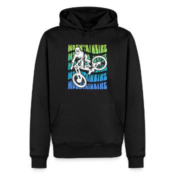 VTT VTT Downhill VTT Garçons - Sweat à capuche Premium bio Homme - noir - Devant - Nico (187cm)