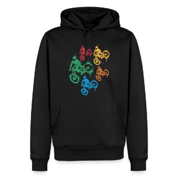 VTT VTT Downhill VTT Enfants - Sweat à capuche Premium bio Homme - noir - Devant - Nico (187cm)