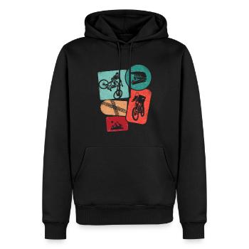 VTT VTT Hommes VTT Garçons - Sweat à capuche Premium bio Homme - noir - Devant - Nico (187cm)