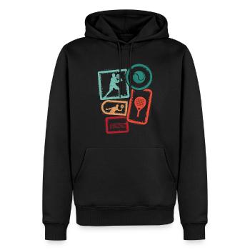 Padel Tennis Padel Tennis Garçons Hommes Padel - Sweat à capuche Premium bio Homme - noir - Devant - Nico (187cm)