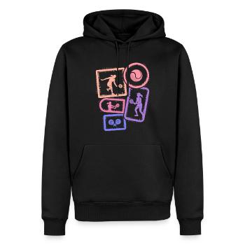 Padel Tennis Padel Filles Femmes Padel - Sweat à capuche Premium bio Homme - noir - Devant - Nico (187cm)
