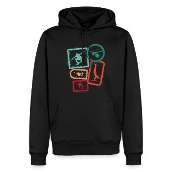 Skater Skateboarder Enfants Skateboard Garçons - Sweat à capuche Premium bio Homme - noir - Devant - Nico (187cm)