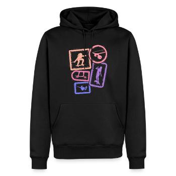 Skater Skateboarder Enfants Skateboard Fille - Sweat à capuche Premium bio Homme - noir - Devant - Nico (187cm)