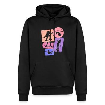 Skater Skateboarder Femme Skateboard Fille - Sweat à capuche Premium bio Homme - noir - Devant - Nico (187cm)