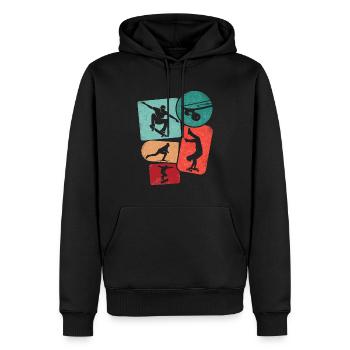 Skater Skateboarder Hommes Skateboard Garçons - Sweat à capuche Premium bio Homme - noir - Devant - Nico (187cm)