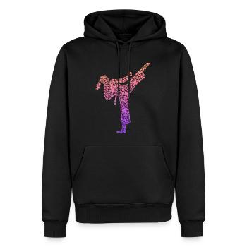 Karaté Fille Arts Martiaux Filles Femmes Taekwondo - Sweat à capuche Premium bio Homme - noir - Devant - Nico (187cm)