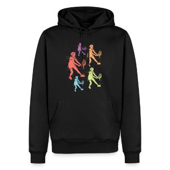Joueur De Tennis Enfants Joueur De Tennis Fille - Sweat à capuche Premium bio Homme - noir - Devant - Nico (187cm)