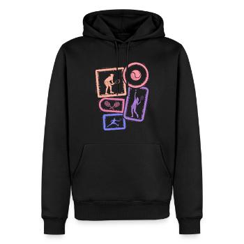 Tennis Spieler Damen Tennisspieler Mädchen - Männer Premium Bio Hoodie - Schwarz - Vorne - Nico (187cm)