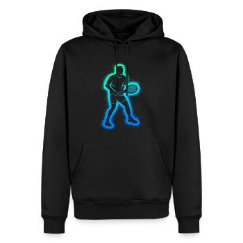 Joueurs de tennis Raquettes de tennis Joueurs de tennis pour hommes - Sweat à capuche Premium bio Homme - noir - Devant - Nico (187cm)