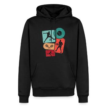 Joueur De Tennis Hommes Garçons Enfants Tennis - Sweat à capuche Premium bio Homme - noir - Devant - Nico (187cm)