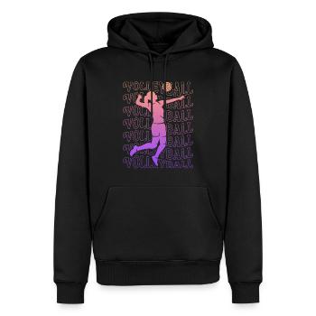 Beach Volley-ball Femmes Filles Joueuse de volley-ball - Sweat à capuche Premium bio Homme - noir - Devant - Nico (187cm)