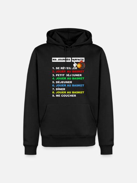 Basketball HommeJournée Parfaite Basket - Sweat à capuche Premium bio Homme - noir