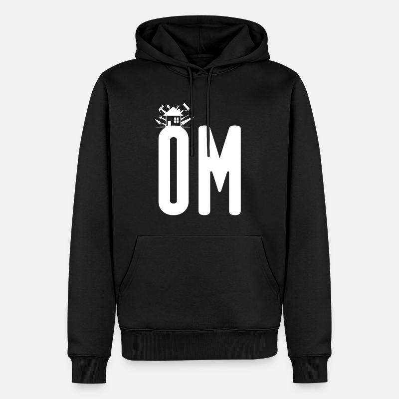 OM! Home! - Sweat à capuche Premium bio Homme - noir