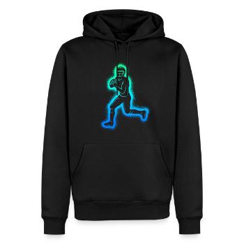 Joueurs de football américain Hommes Garçons Football - Sweat à capuche Premium bio Homme - noir - Devant - Nico (187cm)