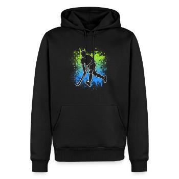 Joueurs de hockey sur gazon Joueurs de hockey masculins - Sweat à capuche Premium bio Homme - noir - Devant - Nico (187cm)